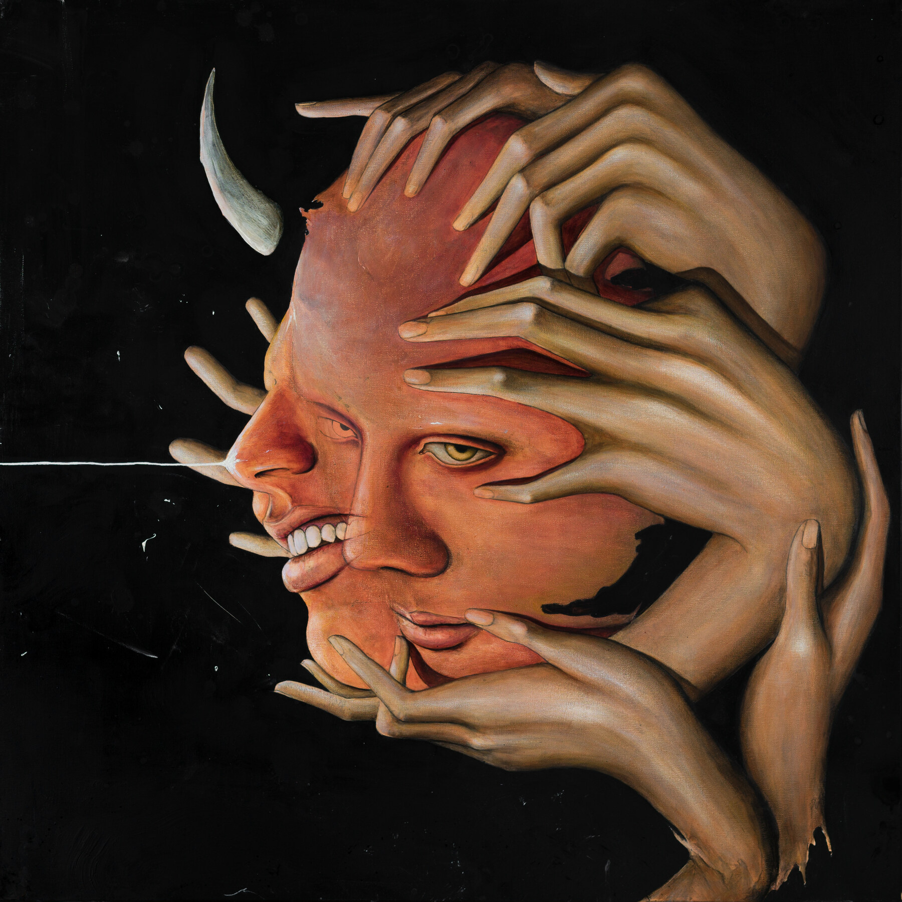 The Reckoner, a surreal figurative painting by Thomas Stokes III